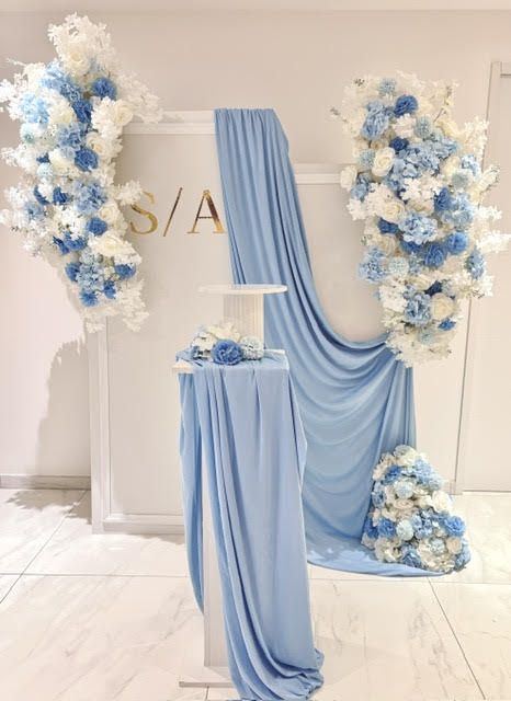 Décor bleu floral, vue d’ensemble